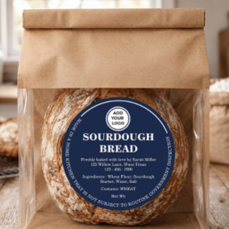 Navy Blue Logo Cottage Law Sourdough Brood Label