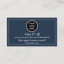 Navy Blue Logo Dank u Business Reward Punch