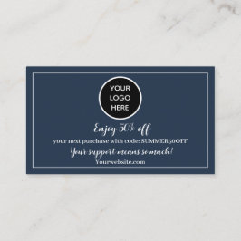 Navy Blue Logo Dank u Business Reward Punch Klantenkaartje