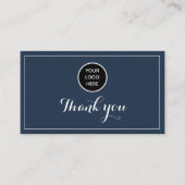 Navy Blue Logo Dank u Business Reward Punch Klantenkaartje (Voorkant)