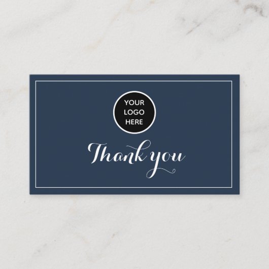 Navy Blue Logo Dank u Business Reward Punch Klantenkaartje (Voorkant)