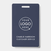 Navy Blue Logo ID | Moderne werknemers in het bedr Badge (Achterkant)