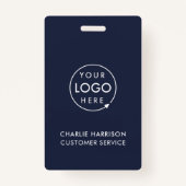 Navy Blue Logo ID | Moderne werknemers in het bedr Badge (Achterkant)
