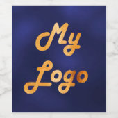 Navy blue logo image business wijn etiket (Enkel label)