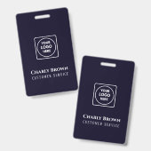 Navy Blue Logo | Moderne professionele werknemer-I Badge (Voor- en achterkant)