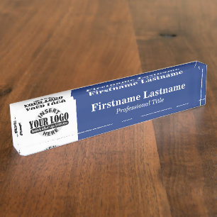 Navy Blue - Logo, naam en functie Naambordje