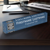 Navy Blue - Logo, naam en functie Naambordje