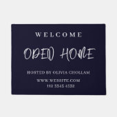 Navy Blue Logo | Open Huis makelaar welkomstbord Deurmat (Voorkant)