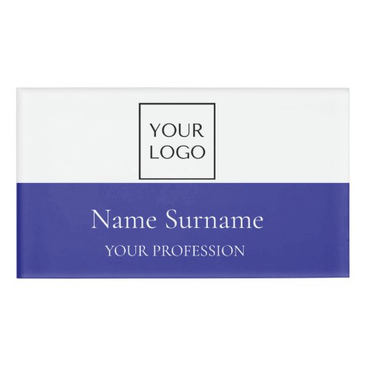 Navy Blue Logo Promotional Naambadge (Voorkant)