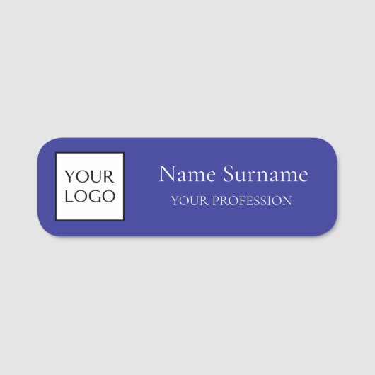 Navy Blue Logo Promotioneel Naamplaatje (Voorkant)