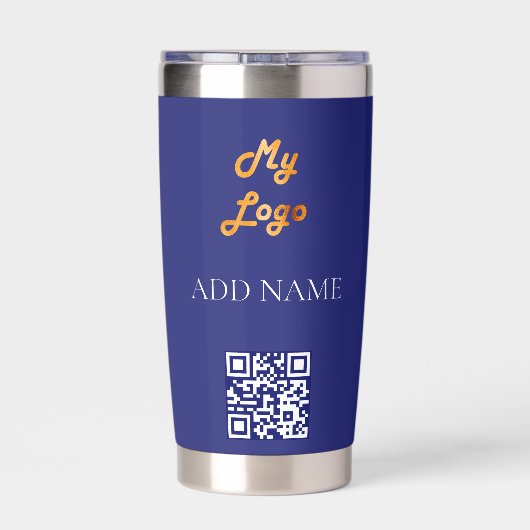 Navy blue logo zakelijk geïsoleerde drinkbeker (Achterkant)