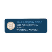 Navy Blue Logo'd Business Mailing Etiket (Voorkant)
