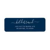 Navy Blue Loose Script Etiket (Voorkant)