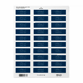 Navy Blue Loose Script Etiket (Full Sheet)