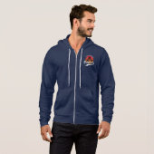 Navy Blue Los Angeles Fleece Zip Hoodie (Voorkant volledig)