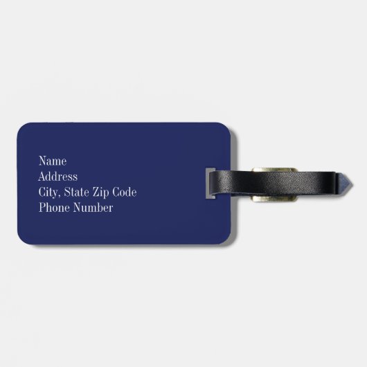 Navy Blue Love Anchor Nautical Bagagelabel (Achterkant horizontaal)