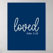 Navy Blue Love Faith Quote minimalistisch Poster (Voorkant)