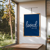 Navy Blue Love Faith Quote minimalistisch Poster