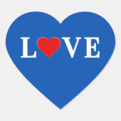 Navy Blue LOVE Hart Sticker (Voorkant)