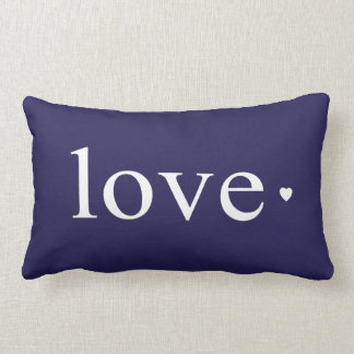 Navy Blue Love Heart Monogram Kussen