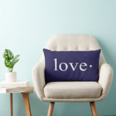 Navy Blue Love Heart Monogram Kussen (Stoel)