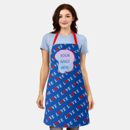 Navy Blue LOVE Heart Schort