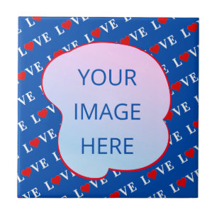 Navy Blue LOVE Heart Tegeltje