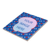 Navy Blue LOVE Heart Tegeltje (Zijkant)