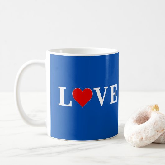 Navy Blue LOVE Koffiemok (Met donut)