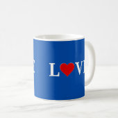 Navy Blue LOVE Koffiemok (Voorkant rechts)