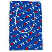 Navy Blue LOVE Medium Cadeauzakje (Voorkant)