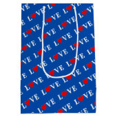 Navy Blue LOVE Medium Cadeauzakje (Achterkant)