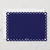 Navy blue Love Peace Joy papel picado Kerstmis Feestdagenkaart (Achterkant)