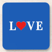 Navy Blue LOVE Retro Elegant Bier Onderzetter (Voorkant)