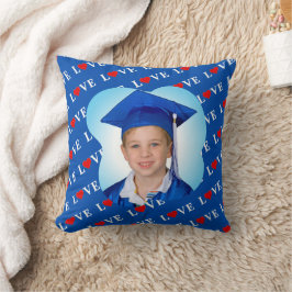 Navy Blue LOVE Retro Elegant Kussen