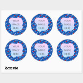 Navy Blue LOVE Retro Elegant Ronde Sticker (Vel)