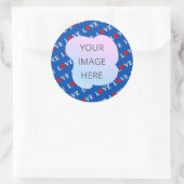 Navy Blue LOVE Retro Elegant Ronde Sticker (Tas)