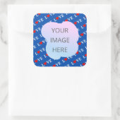 Navy Blue LOVE Retro Elegant Vierkante Sticker (Tas)