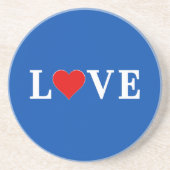 Navy Blue LOVE Retro Elegant Zandsteen Onderzetter (Voorkant)