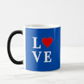 Navy Blue LOVE Retro Stylish Magische Mok (Links)