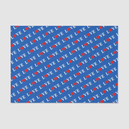Navy Blue LOVE Tissuepapier (Voorkant)