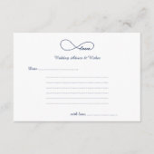 Navy Blue Love Wedding Wishes & Advice Cards Advieskaart (Voorkant)