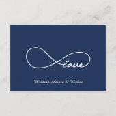 Navy Blue Love Wedding Wishes & Advice Cards Advieskaart (Achterkant)