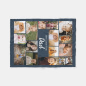 Navy Blue Love You Dad 16 foto-collage  Fleece Deken (Voorkant (Horizontaal))