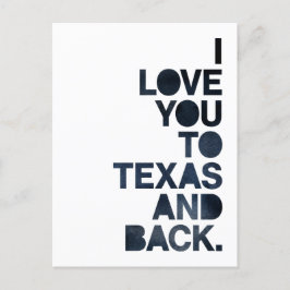 Navy Blue Love You to Texas and Back Briefkaart