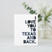 Navy Blue Love You to Texas and Back Briefkaart (Staand voorkant)