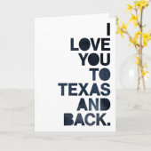 Navy Blue Love You To Texas en terug Kaart (Gele Bloem)
