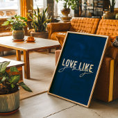 Navy Blue Love zoals Jesus Christelijk Poster