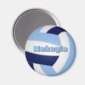 Navy Blue Lt Blue volleybal Kids verjaardagsfeestj Magneet (Voorkant / Achterkant)