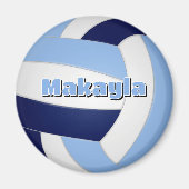 Navy Blue Lt Blue volleybal Kids verjaardagsfeestj Magneet (Voorkant)